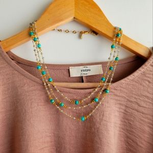 Beaded 15" three string necklace